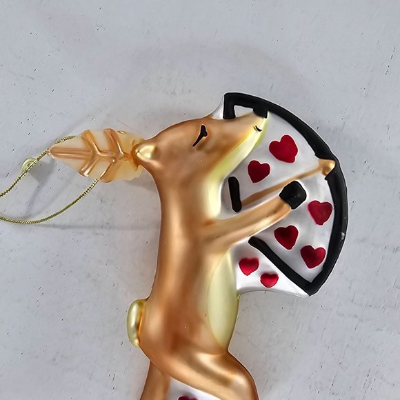 Pottery Barn Reindeer Ornament Blown Glass Christmas - Picture 4 of 9